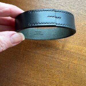Hermes Black Leather Pool Tour Bangle/Bracelet-EUC-w/COA